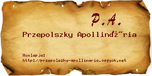 Przepolszky Apollinária névjegykártya
